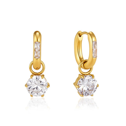 Baguette Round Drop Earrings — view 5