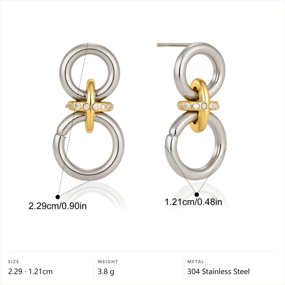 Interlocking Two Tone Hoop Earrings — Interlocking Double Hoop · Two Tone