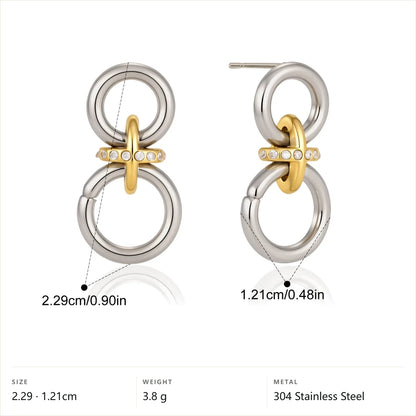 Interlocking Two Tone Hoop Earrings — Interlocking Double Hoop · Two Tone