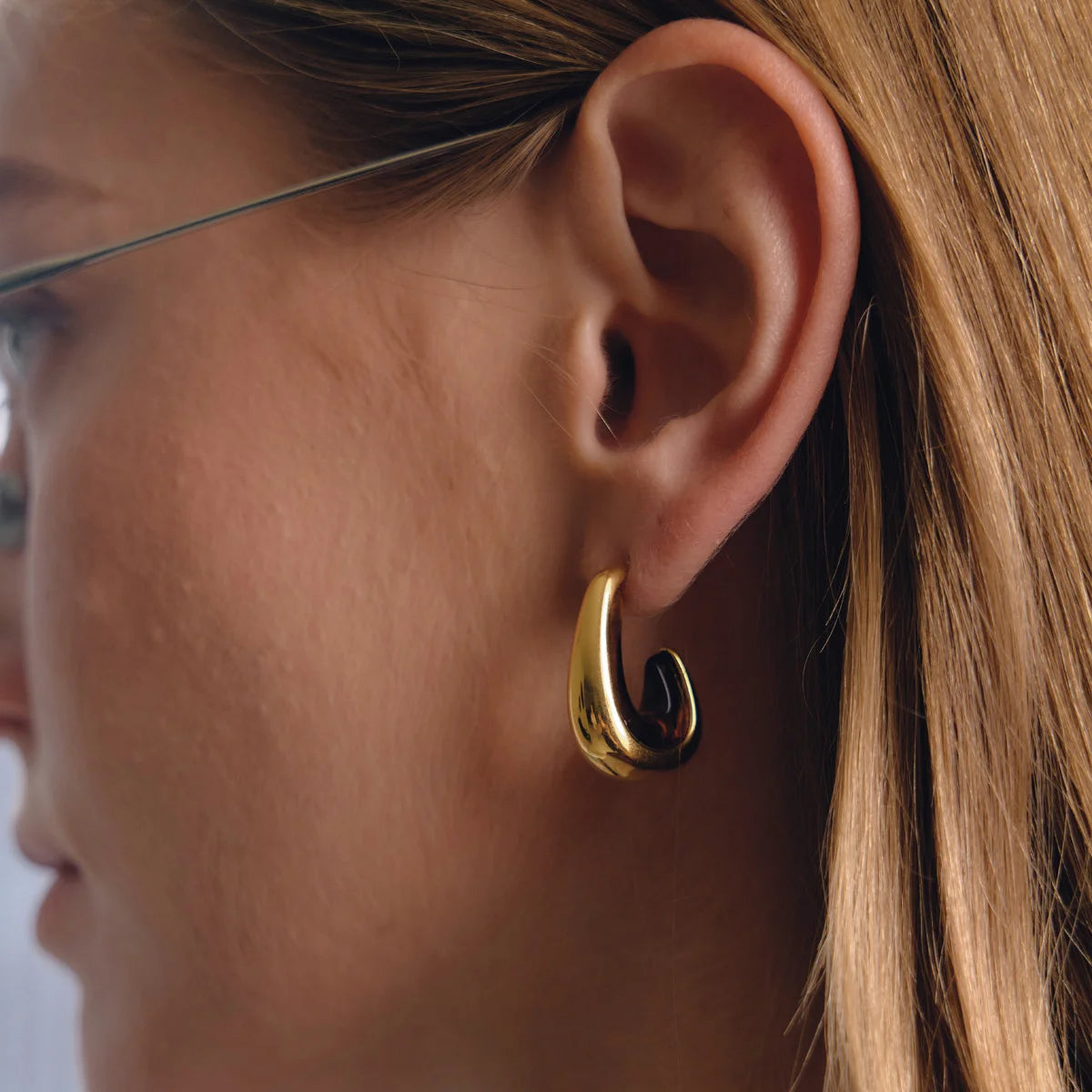 Two-Tone Resin Hoop Earrings — view 2