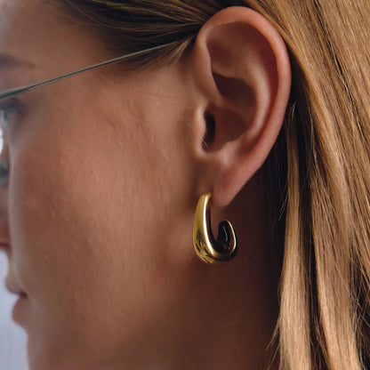 Two-Tone Resin Hoop Earrings — view 2