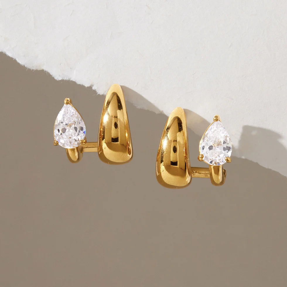 Pear Cut Teardrop Stud Earrings