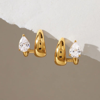 Pear Cut Teardrop Stud Earrings