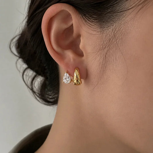 Pear Cut Teardrop Stud Earrings — view 2