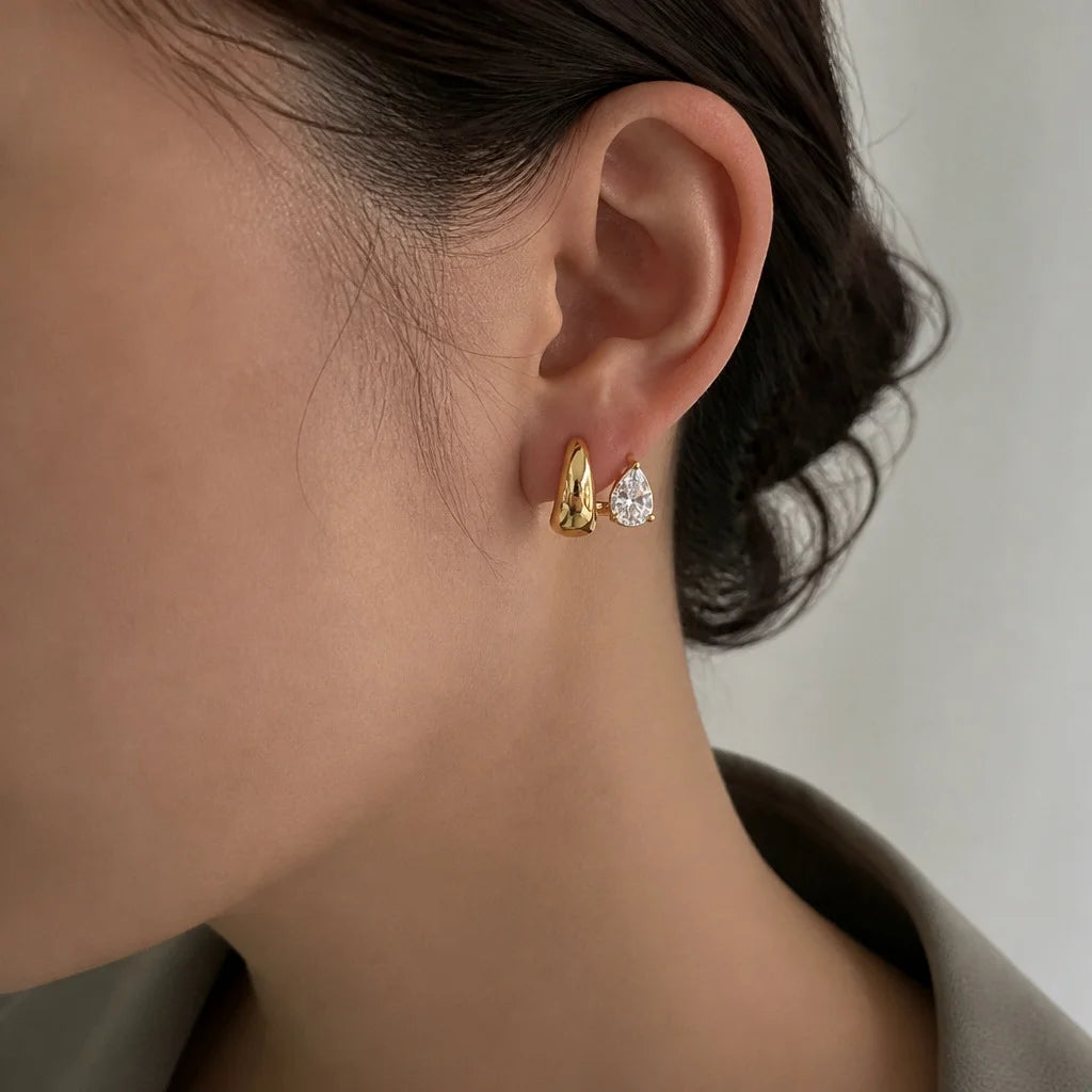 Pear Cut Teardrop Stud Earrings — view 3