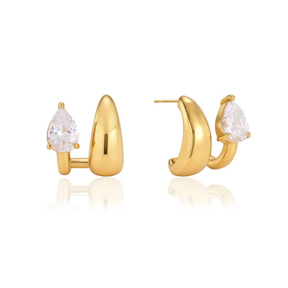 Pear Cut Teardrop Stud Earrings — view 5