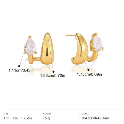 Pear Cut Teardrop Stud Earrings — Pear Cut Teardrop Stud · Gold