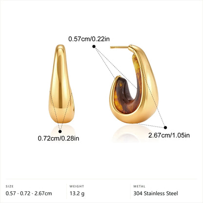 Two-Tone Resin Hoop Earrings — Resin Hoop · Gold