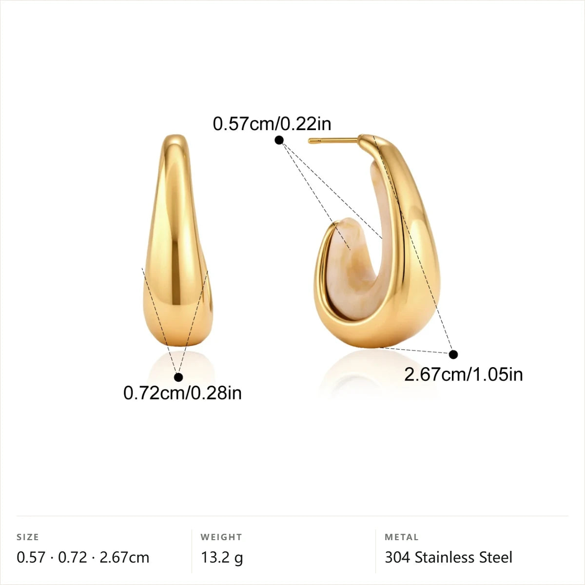 Two-Tone Resin Hoop Earrings — Resin Hoop · Gold