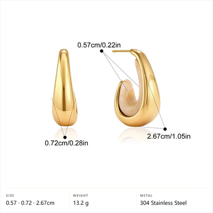 Two-Tone Resin Hoop Earrings — Resin Hoop · Gold