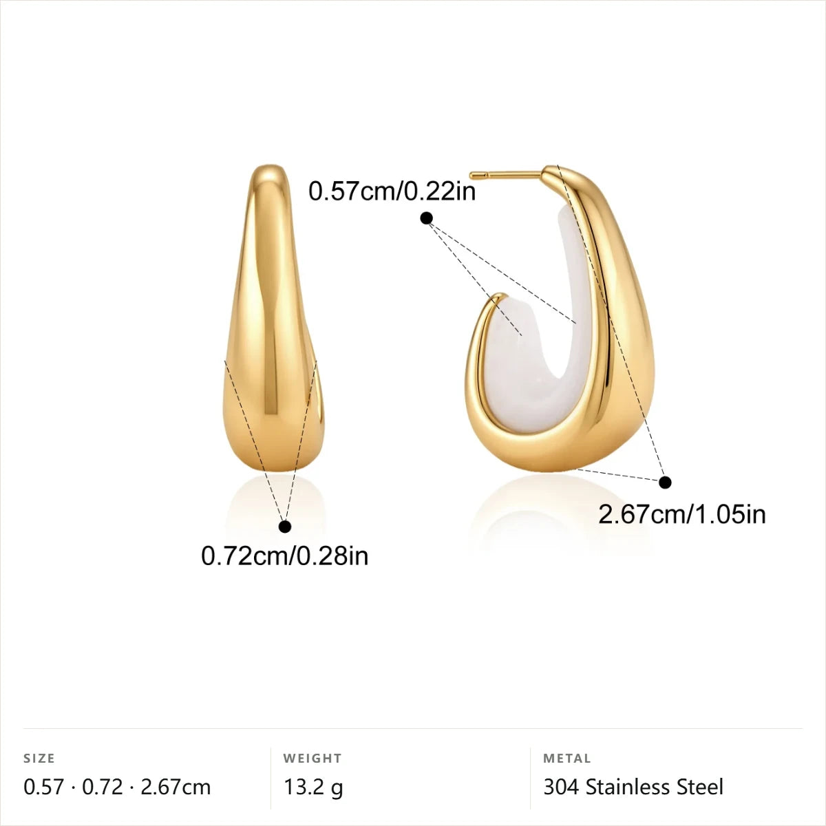 Two-Tone Resin Hoop Earrings — Resin Hoop · Gold