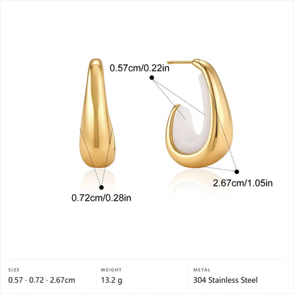 Two-Tone Resin Hoop Earrings — Resin Hoop · Gold