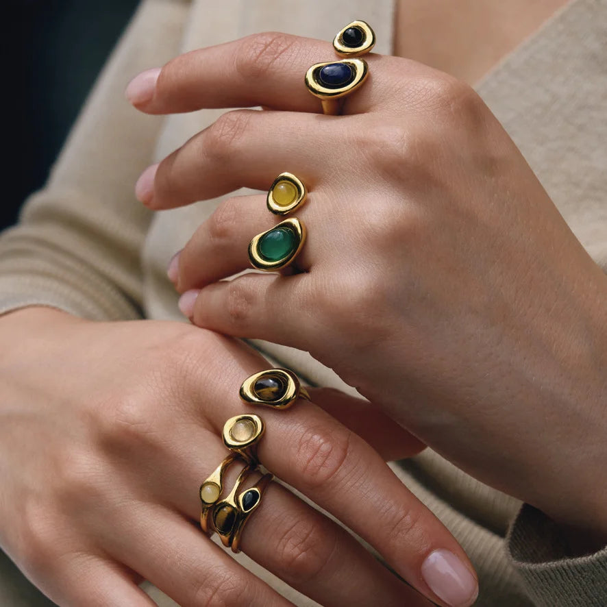 Open Bypass Stone Ring — view 2