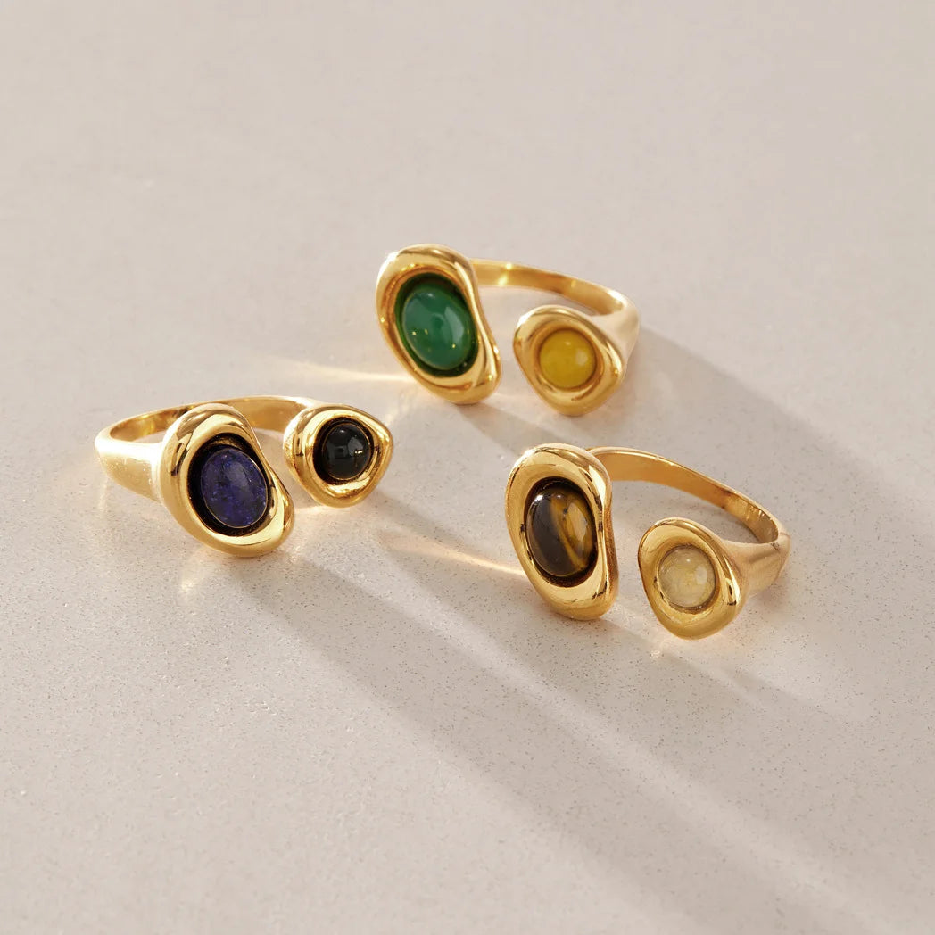 Open Bypass Stone Ring
