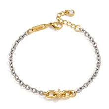 Two Tone Pave Link Bracelet — view 5