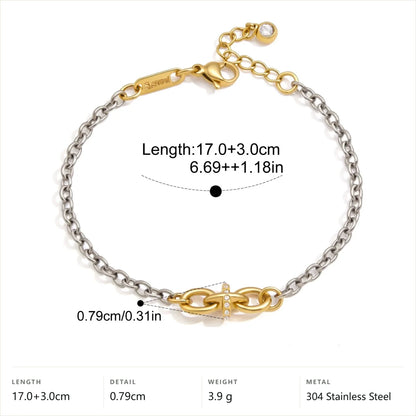 Two Tone Pave Link Bracelet — Two Tone Pave Center · Two Tone