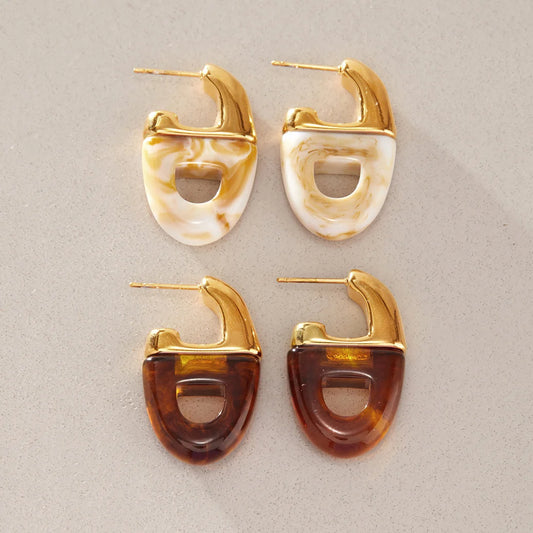 Two-Tone Chunky Hoop Earrings