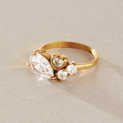 Pear Teardrop Cluster Ring — view 4