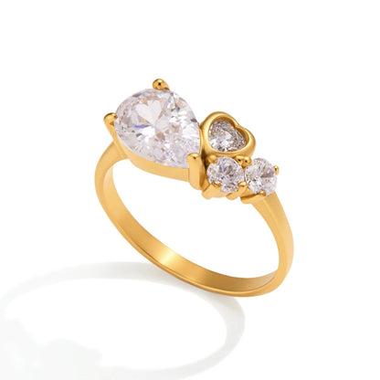 Pear Teardrop Cluster Ring — view 5