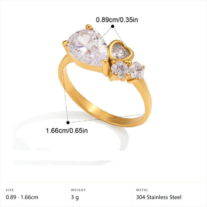 Pear Teardrop Cluster Ring — Pear Teardrop Trio · Gold · 6