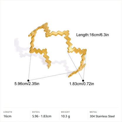 Chunky Zigzag Chain Bracelet — Single Row Zigzag · Gold