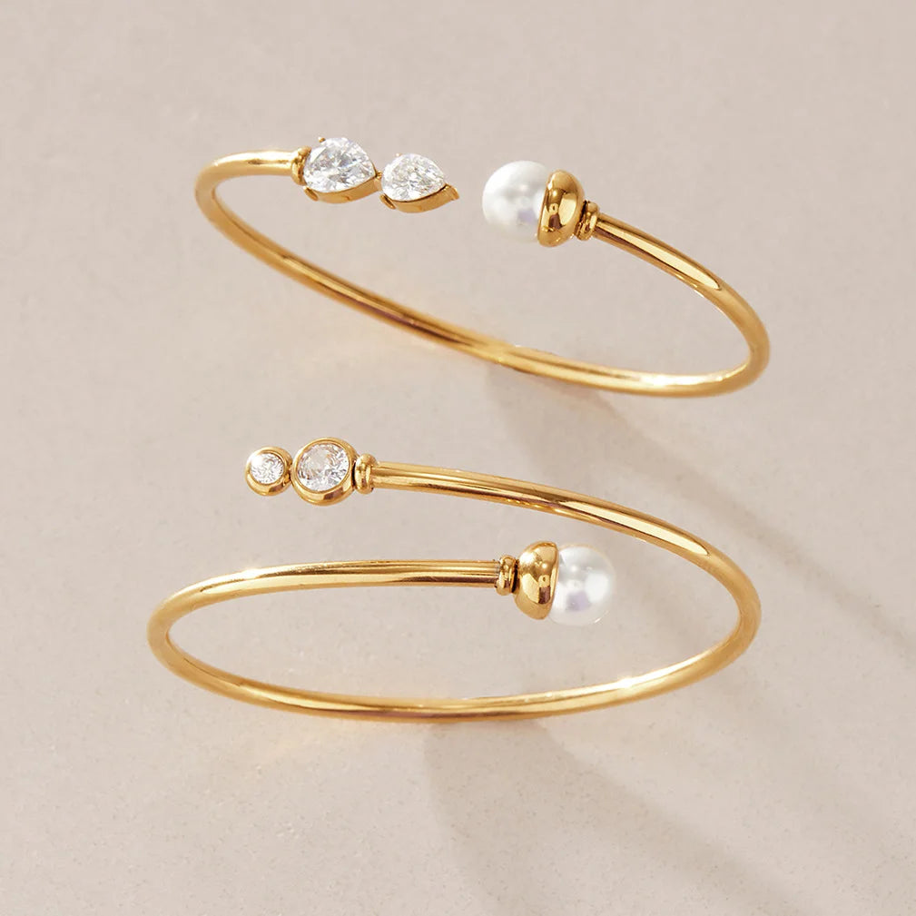 Marquise CZ Pearl Bangle