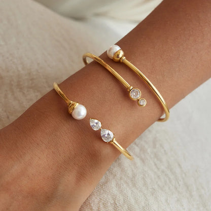 Marquise CZ Pearl Bangle — view 3