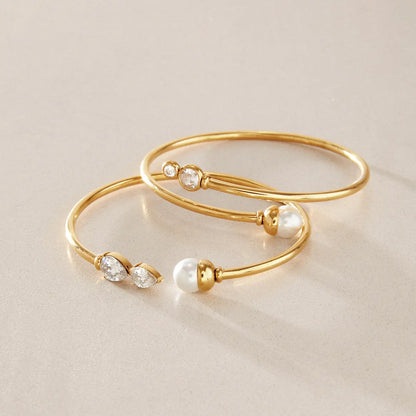 Marquise CZ Pearl Bangle — view 4