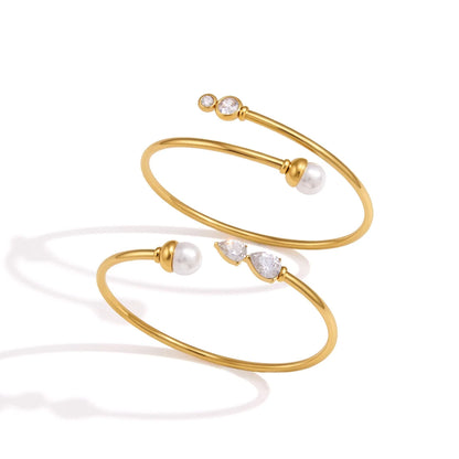 Marquise CZ Pearl Bangle — view 5