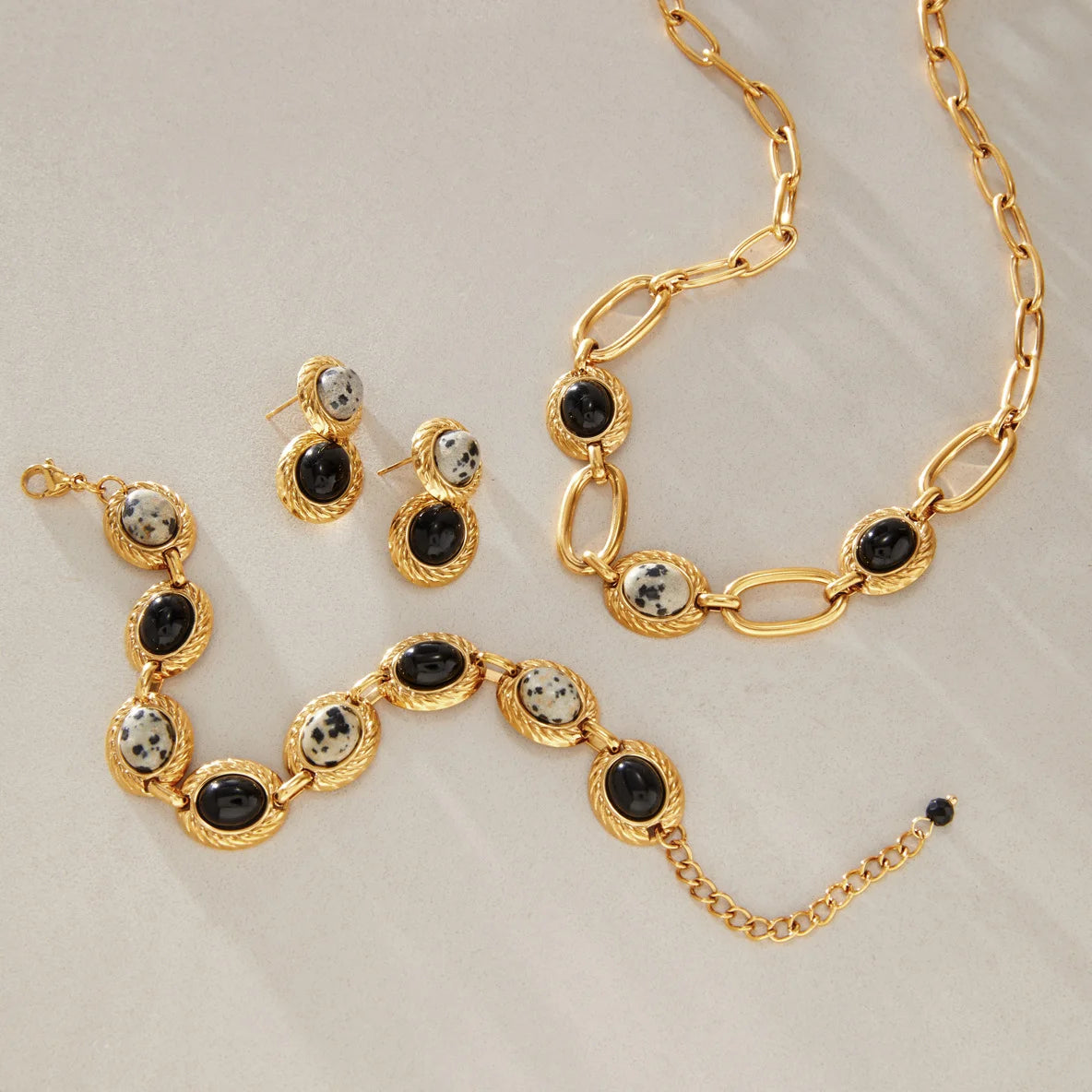 Alternating Oval Stone Jewelry Set — view 4