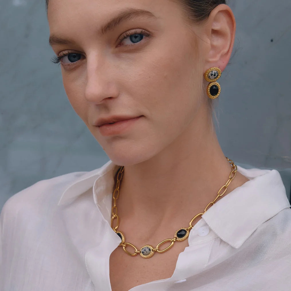 Alternating Oval Stone Jewelry Set — view 3