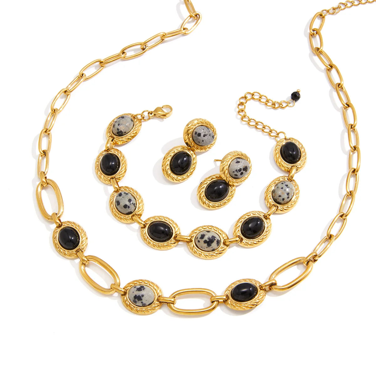 Alternating Oval Stone Jewelry Set — view 5