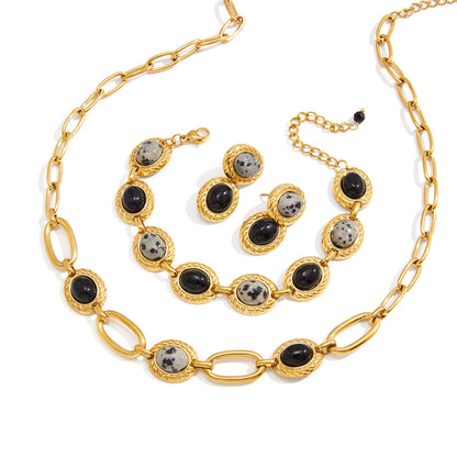 Alternating Oval Stone Jewelry Set — view 5