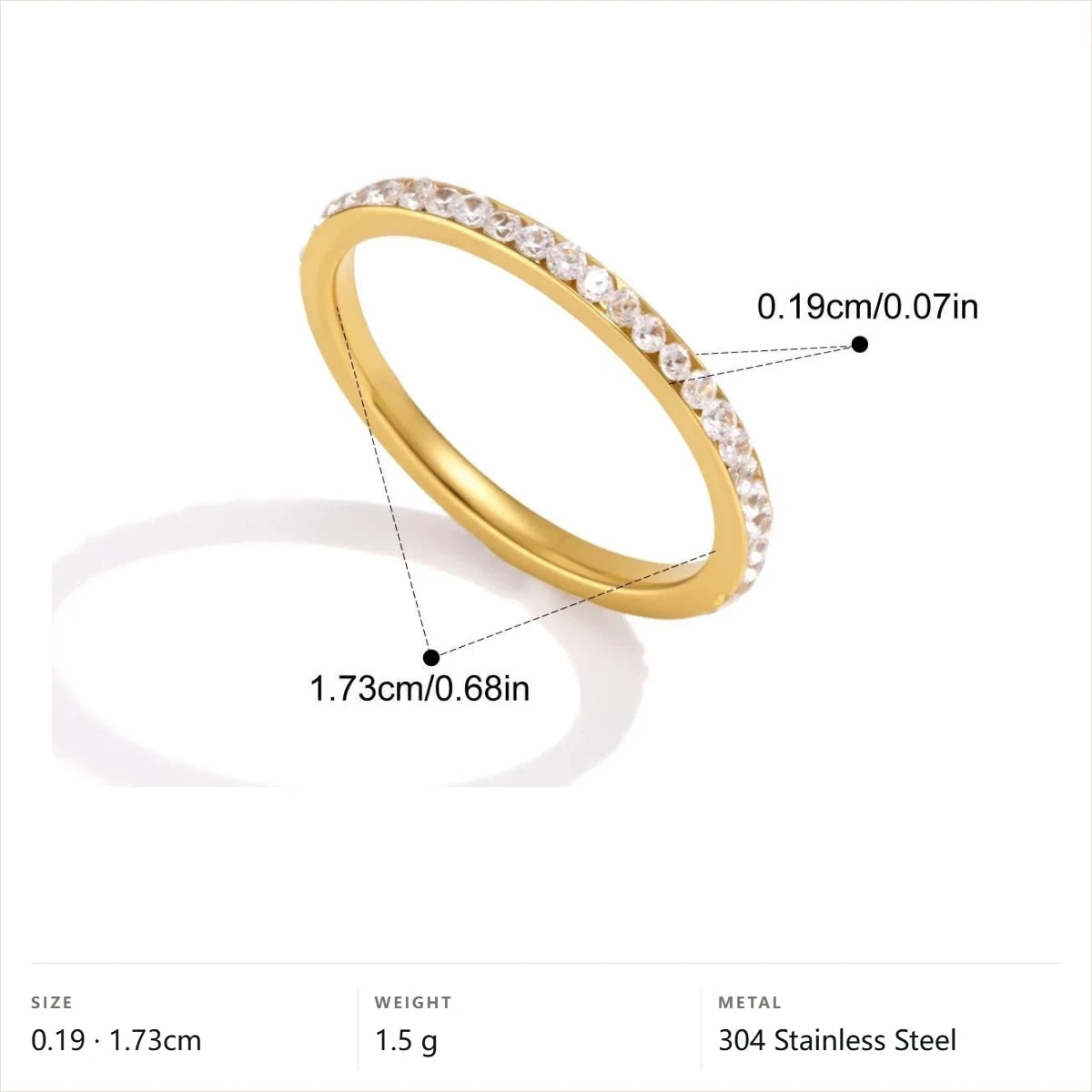 Emerald Cut Trilogy Ring — Pave Eternity Band Ring · Gold · 7