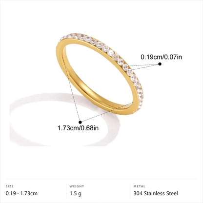 Emerald Cut Trilogy Ring — Pave Eternity Band Ring · Gold · 7