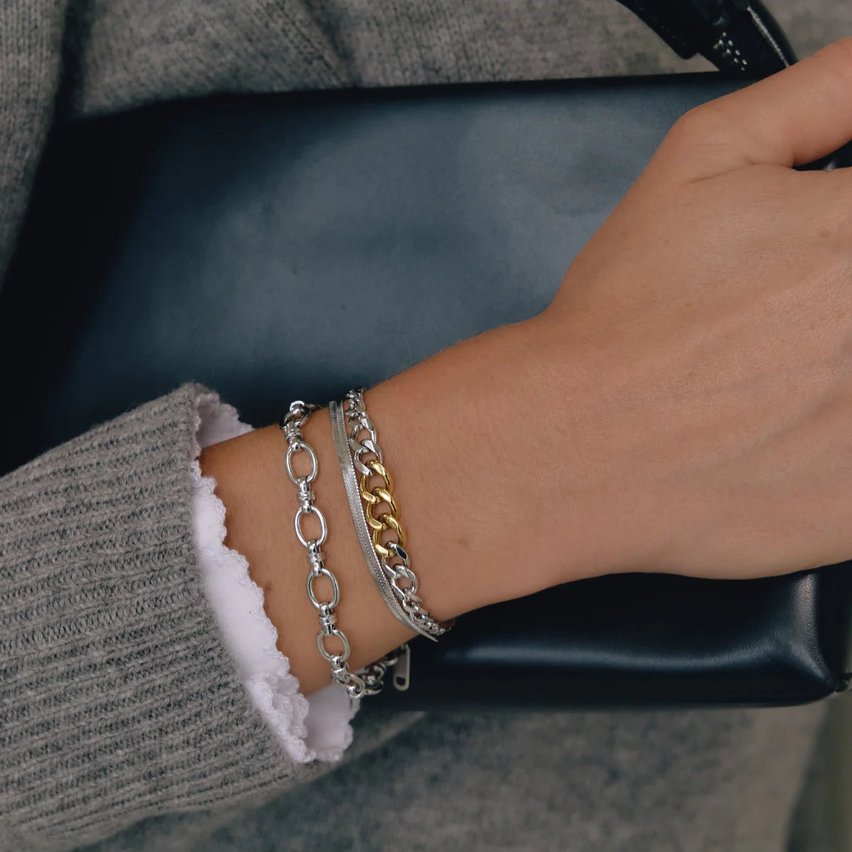 Two-Tone Curb Link Jewelry Set — view 2
