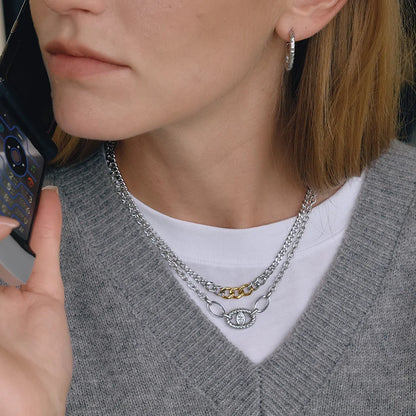Two-Tone Curb Link Jewelry Set — view 3