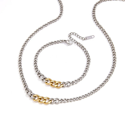 Two-Tone Curb Link Jewelry Set — view 5