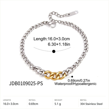 Two-Tone Curb Link Jewelry Set — Curb Link Bracelet · Two Tone