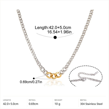 Two-Tone Curb Link Jewelry Set — Curb Link Necklace · Two Tone