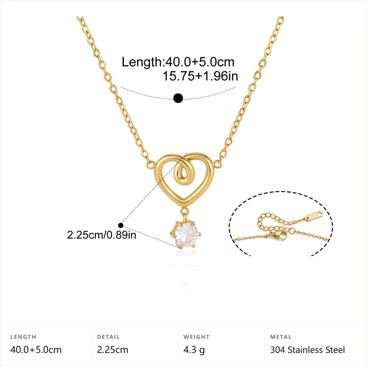Open Heart Solitaire Necklace — Open Heart Solitaire Necklace · Gold