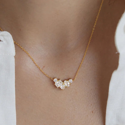 Curved Cluster Bar Necklace — view 3