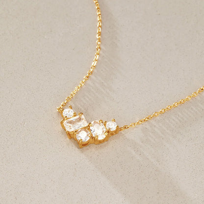 Curved Cluster Bar Necklace — view 4
