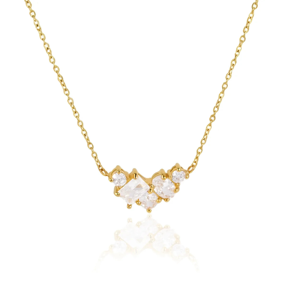 Curved Cluster Bar Necklace — view 5