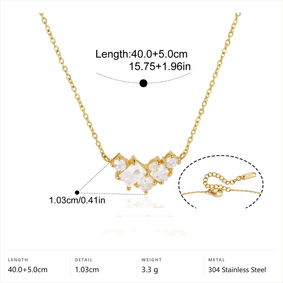 Curved Cluster Bar Necklace — Curved Cluster Bar · Gold