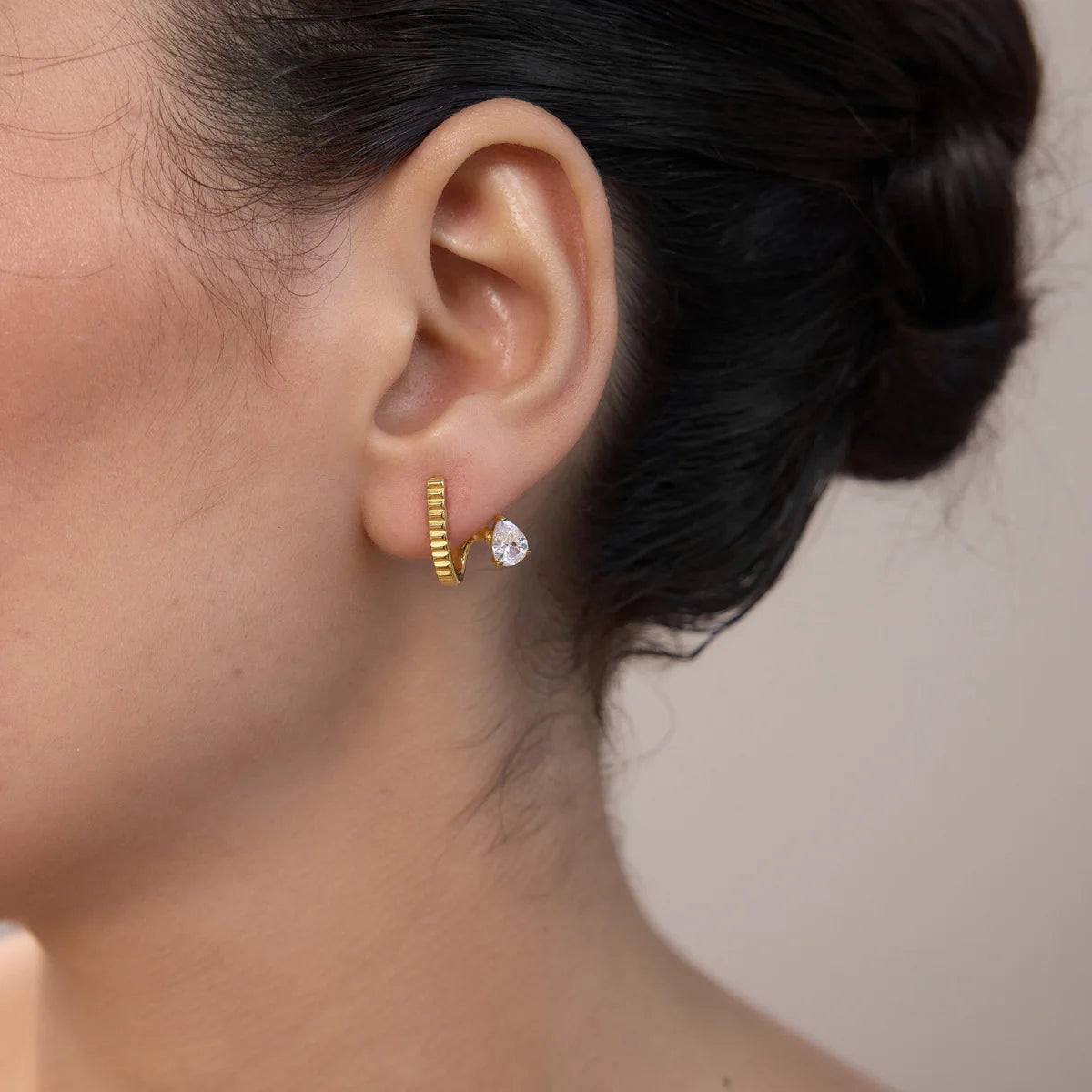 Geometric Zircon Hoop Earrings — view 4