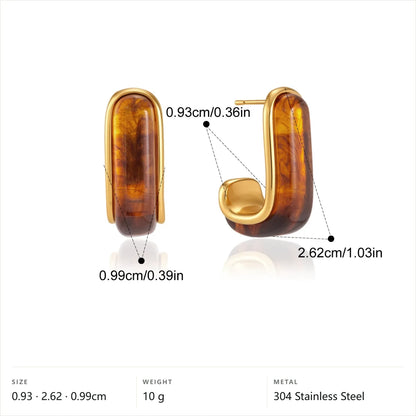 Chunky Resin Hoops — Amber Tortoise Chunky Hoop · Gold