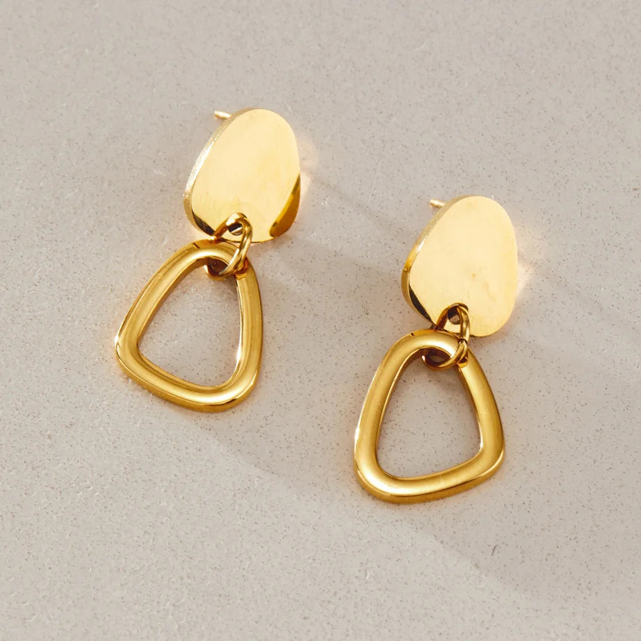 Triangle Link Drop Earrings