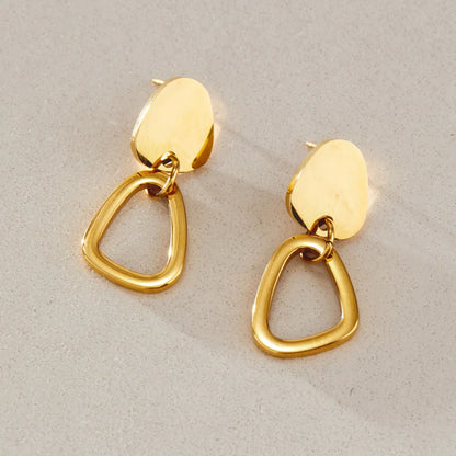 Triangle Link Drop Earrings