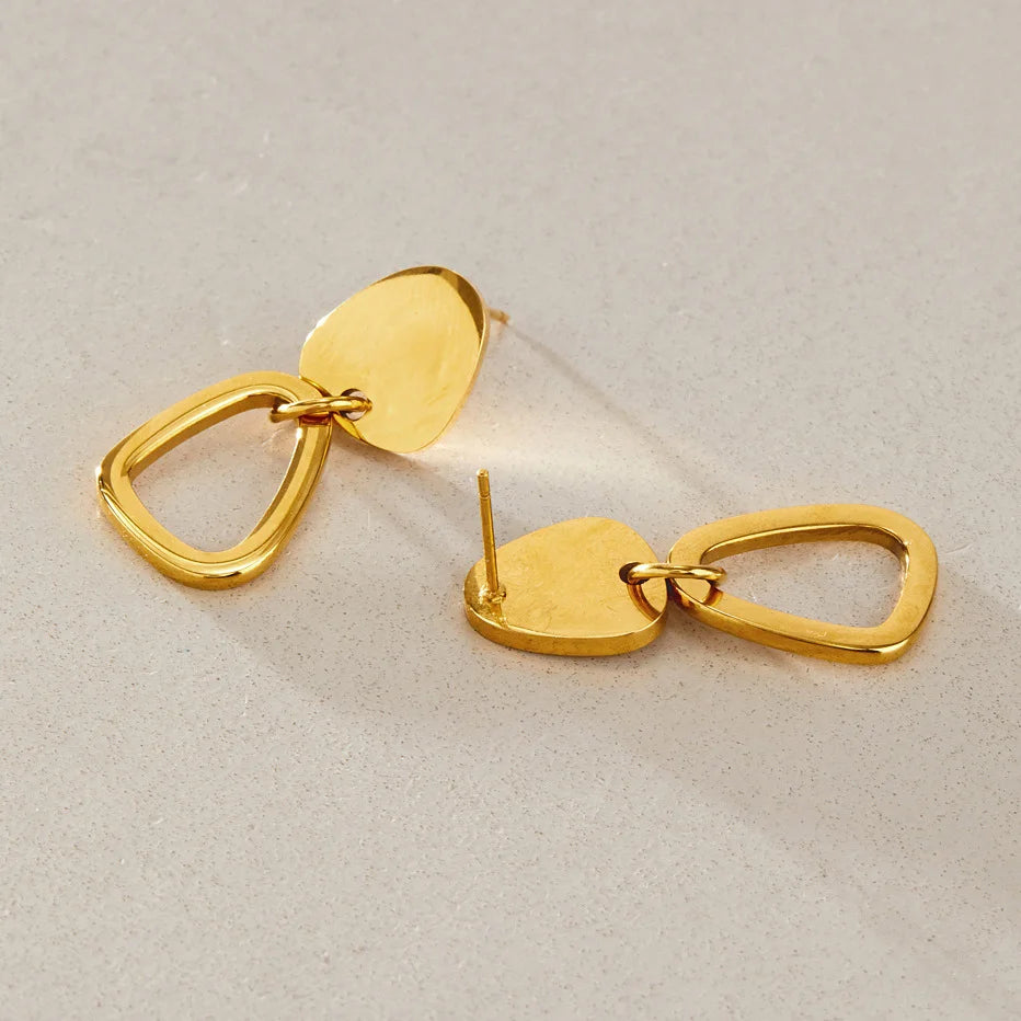 Triangle Link Drop Earrings — view 4